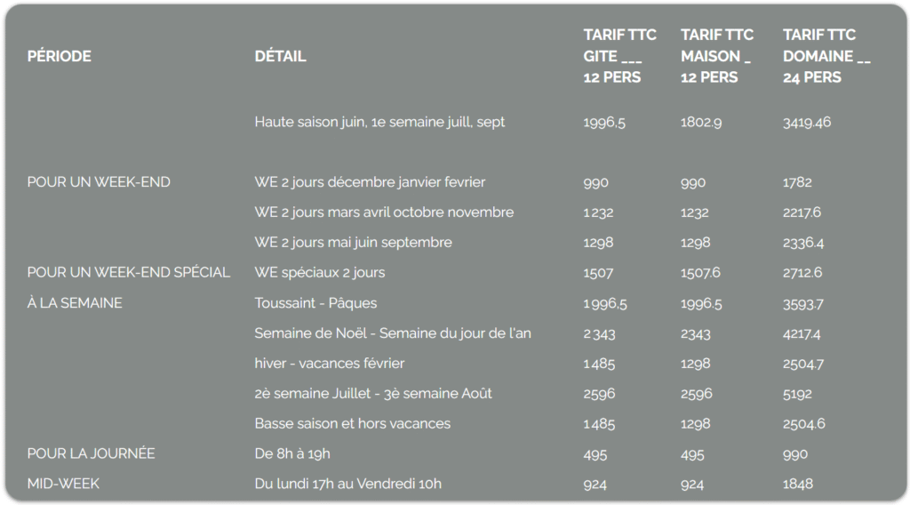 tableau tarif tableau tarif